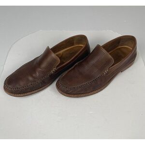 Tommy‎ Bahama Felton Brown Leather Loafers Mens Size 11 M Slip On Perforated